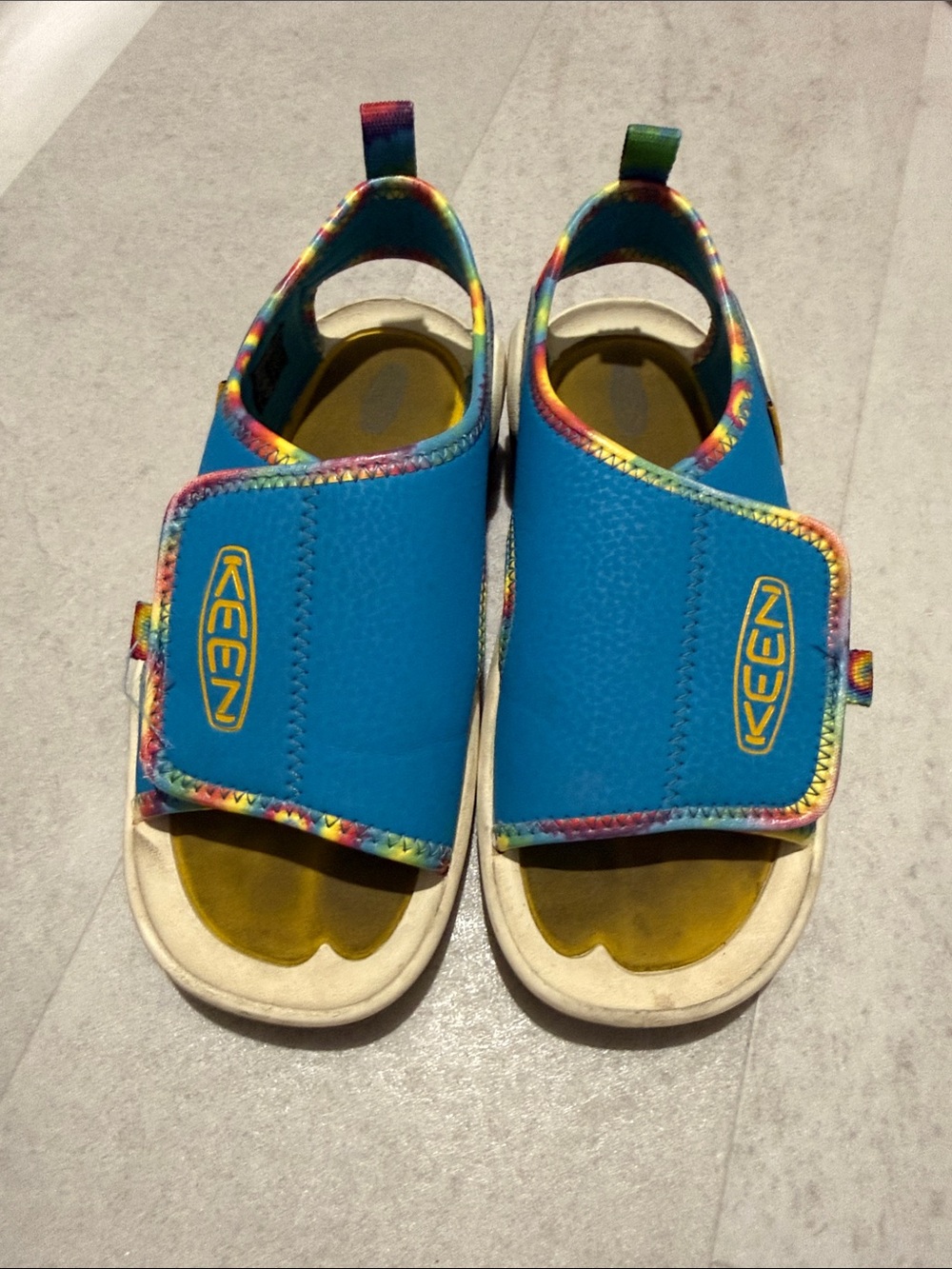 Keen Kids Teal Blue Sandals with Multicolor Trim